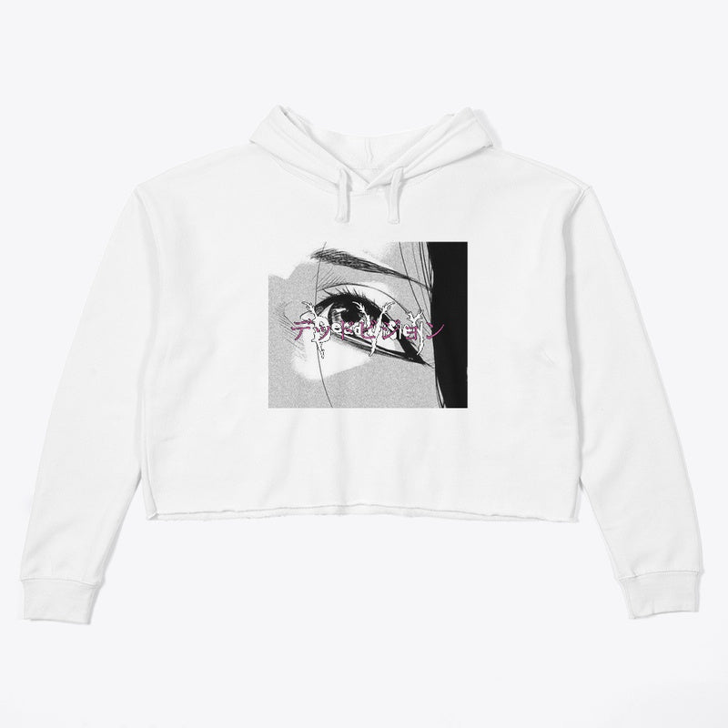"Pink Tails" Crop Hoodie